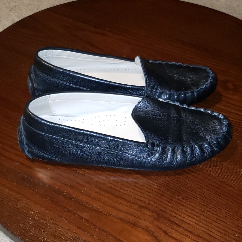 Cole Haan Driving Loafers Black Leather womens 8